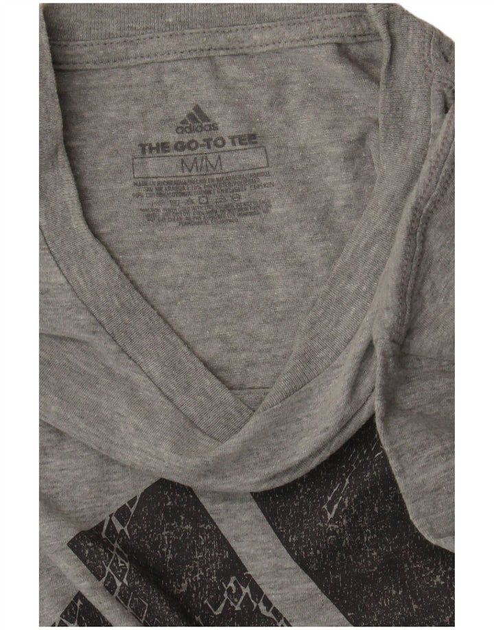 ADIDAS Herren Grafik-T-Shirt-Oberteil aus mittelgrauer Baumwolle
