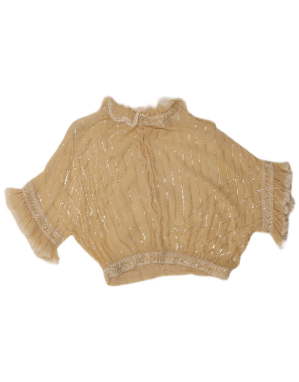 Camicetta corta trasparente da donna Enzo Russo Top UK 16 Large Beige