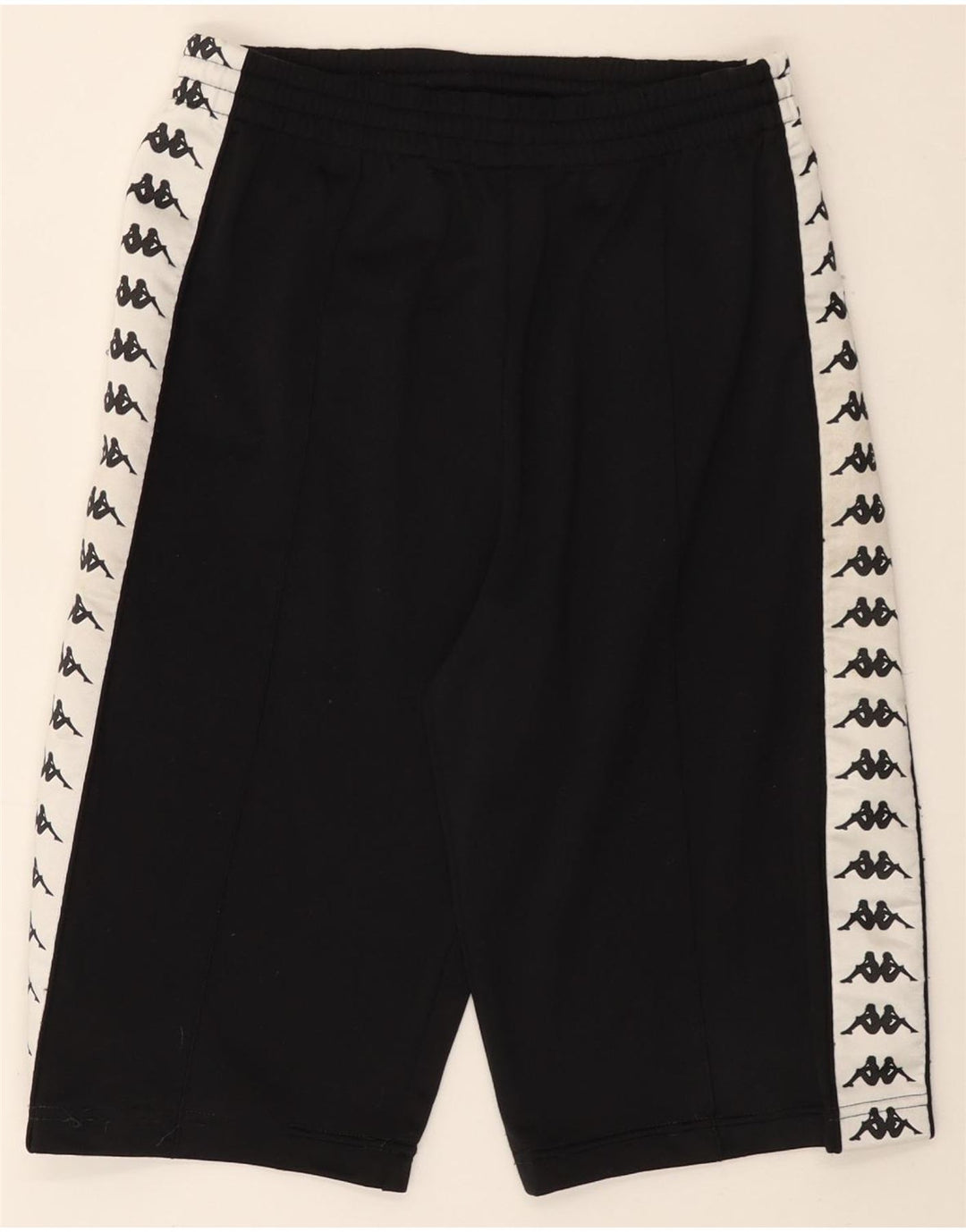 KAPPA Mens Graphic Sport Shorts Small Black Colourblock Polyester