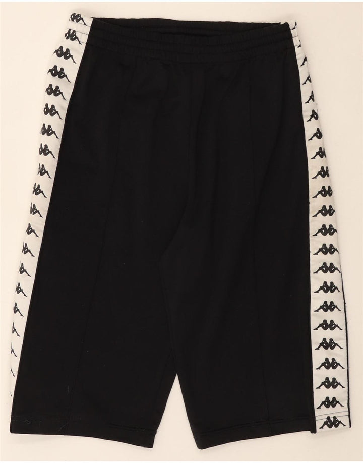 KAPPA Mens Graphic Sport Shorts Small Black Colourblock Polyester