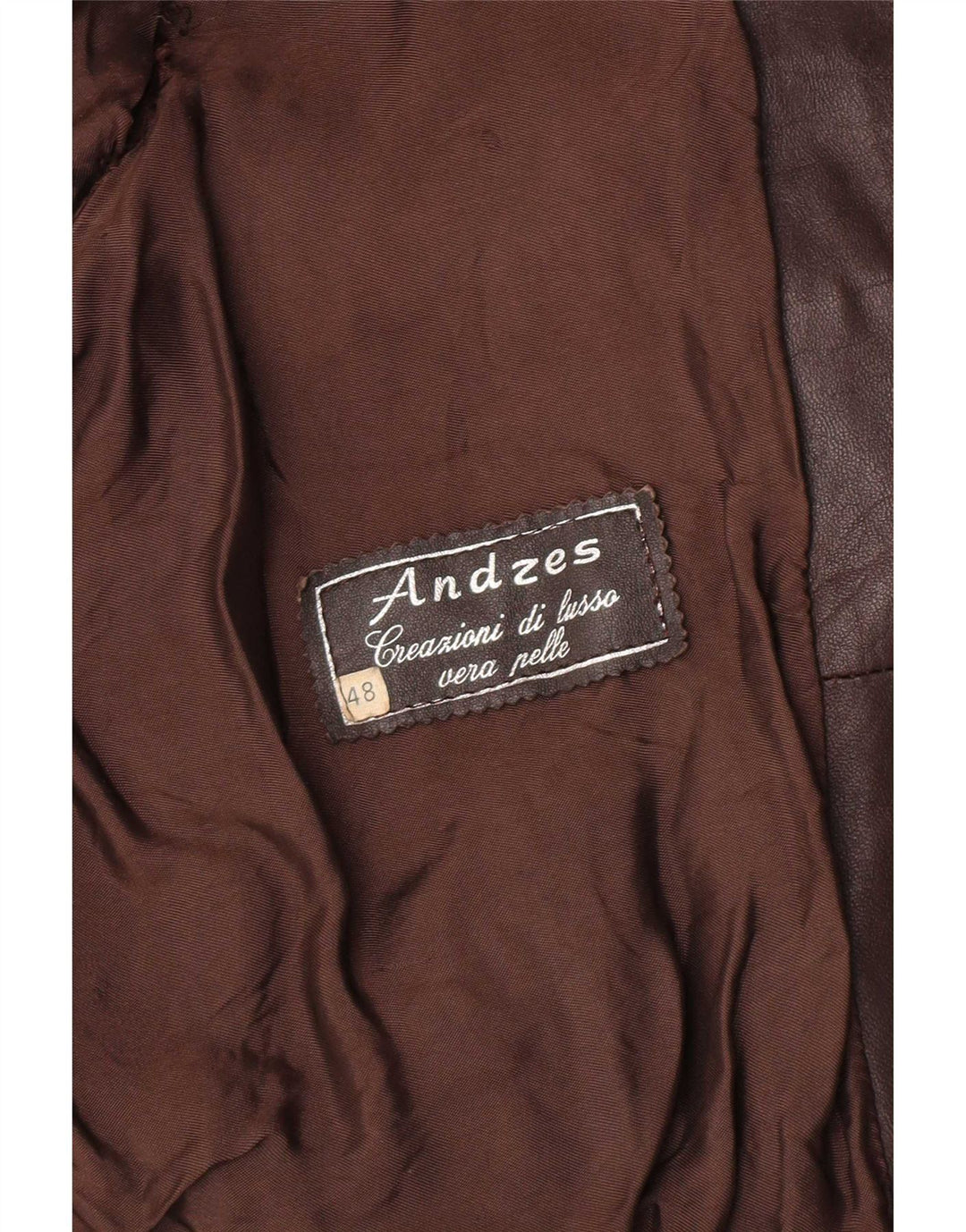 Vintage Mens Bomber Leather Jacket IT 48 Medium Brown Leather