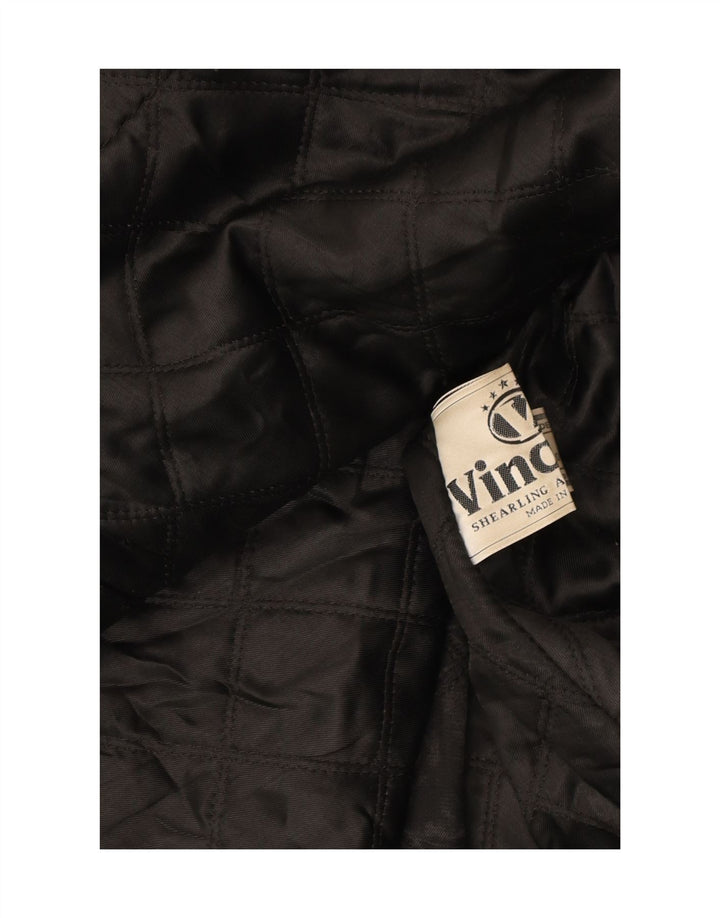 VINCENT Womens Oversized Leather Coat IT 44 Medium Black Leather Vintage Vincent and Second-Hand Vincent from Messina Hembry 