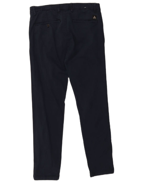 Zara Herre Slim Chino Bukser EU 42 Large W32 L30 Marineblå Bomuld