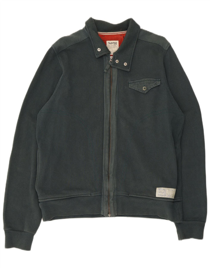 Timberland Mens Tracksuit Top Jacket Large Green Cotton