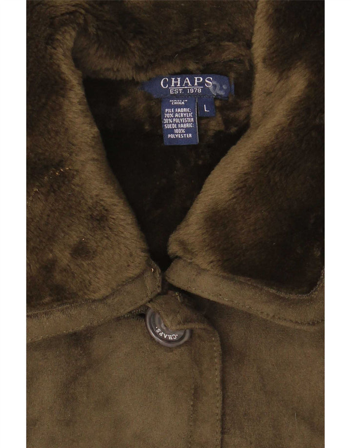 Chaps Damen Sherpa Jacke UK 14 Large Khaki Acryl