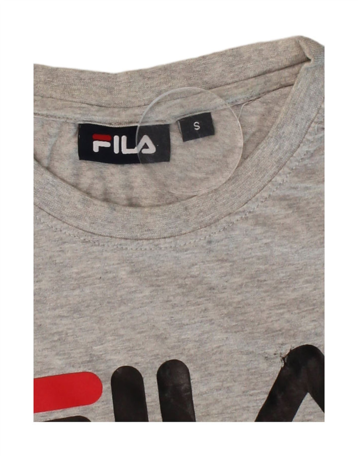 FILA Mens Graphic T-Shirt Top Small Grey Cotton Vintage Fila and Second-Hand Fila from Messina Hembry 