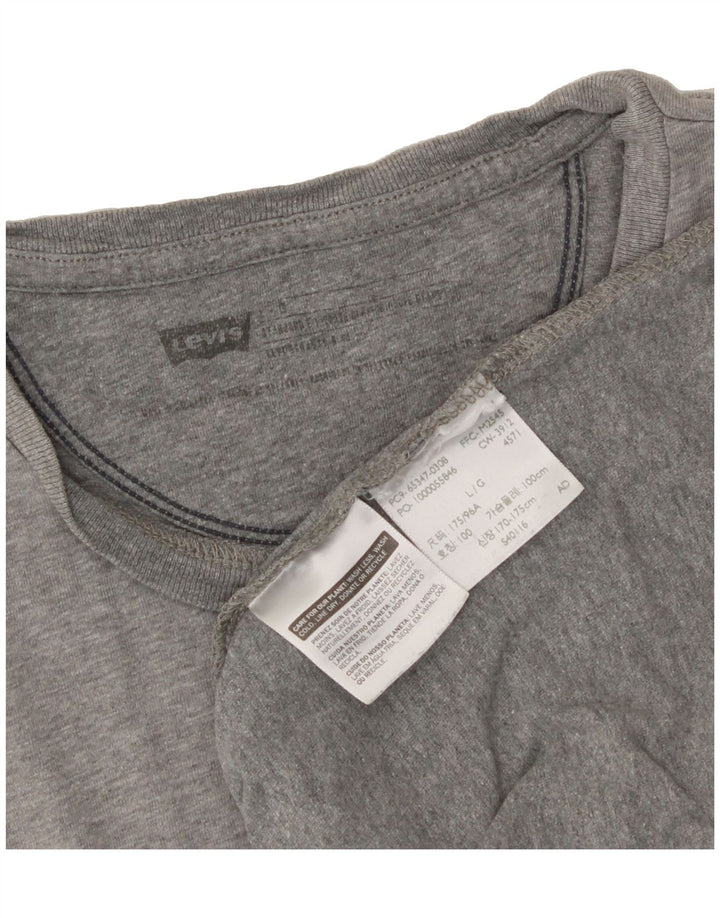 LEVI'S Mens Standard Fit Graphic T-Shirt Top Large Grey Vintage Levi's and Second-Hand Levi's from Messina Hembry 
