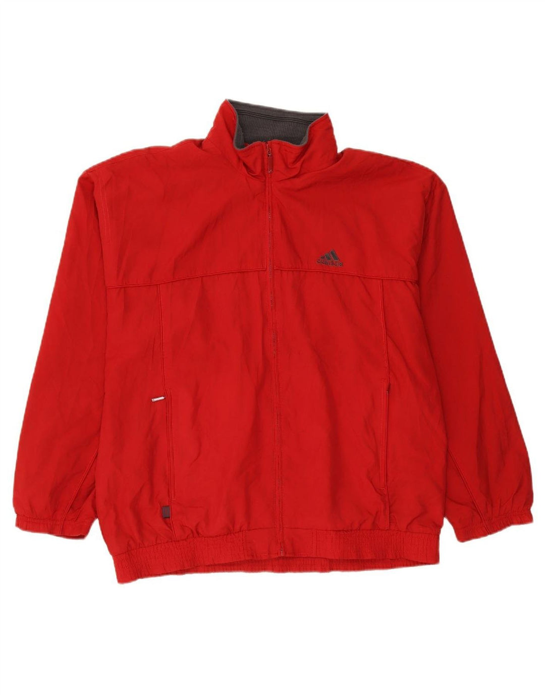 ADIDAS Mens Windbreaker Jacket UK 42/44 Large Red Polyester