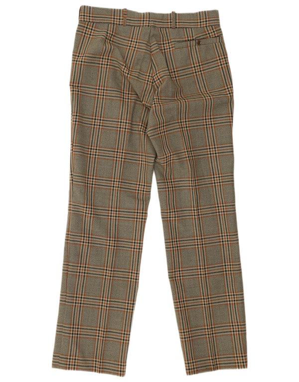 Pantaloni casual dritti vintage da uomo W30 L30 a quadri grigi