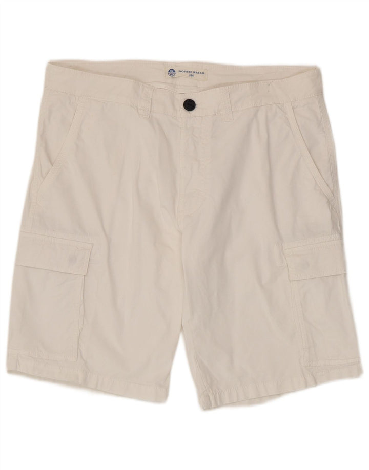 North Sails Mens Cargo Shorts W36 Large White Cotton