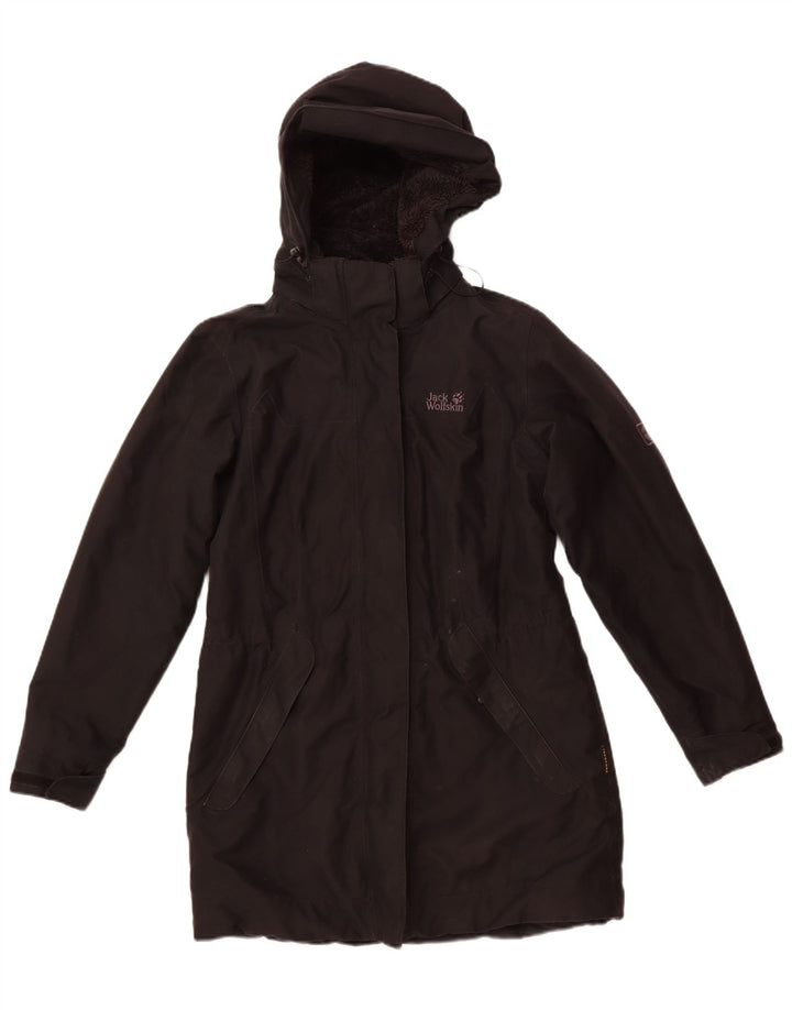 JACK WOLFSKIN Womens Hooded Windbreaker Jacket UK 12/14 Medium Black