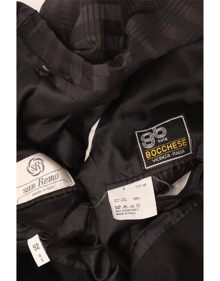 BOCCHESE Blazerjakke til mænd med 1 knap IT 52 XL Grå ternet silke
