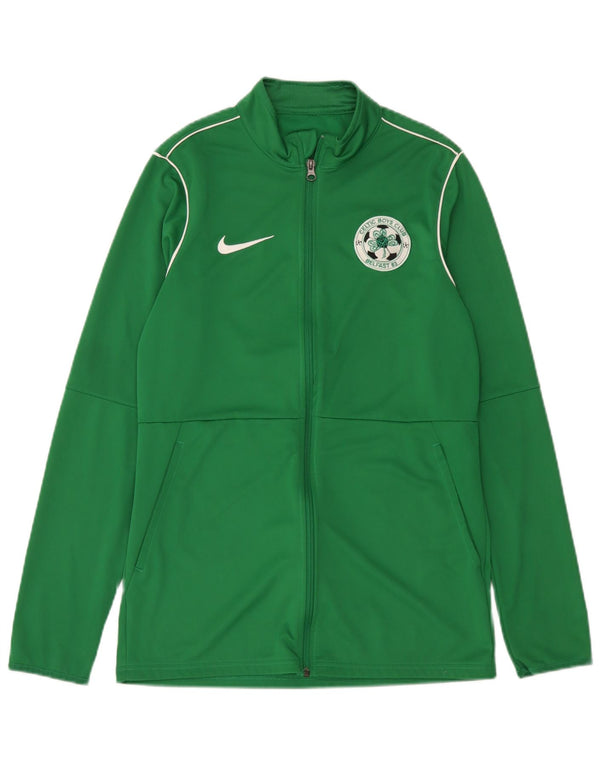 Nike Homme Dri Fit Survêtement Top Veste Vert Moyen Polyester
