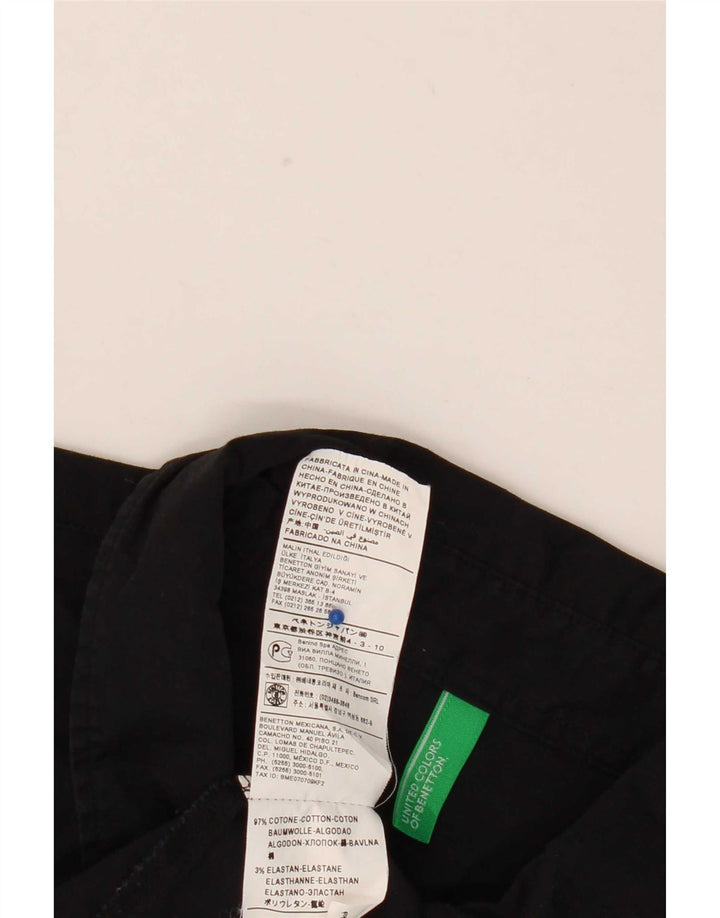 Benetton Womens Pullover Shirt UK 18 XL Schwarz Baumwolle
