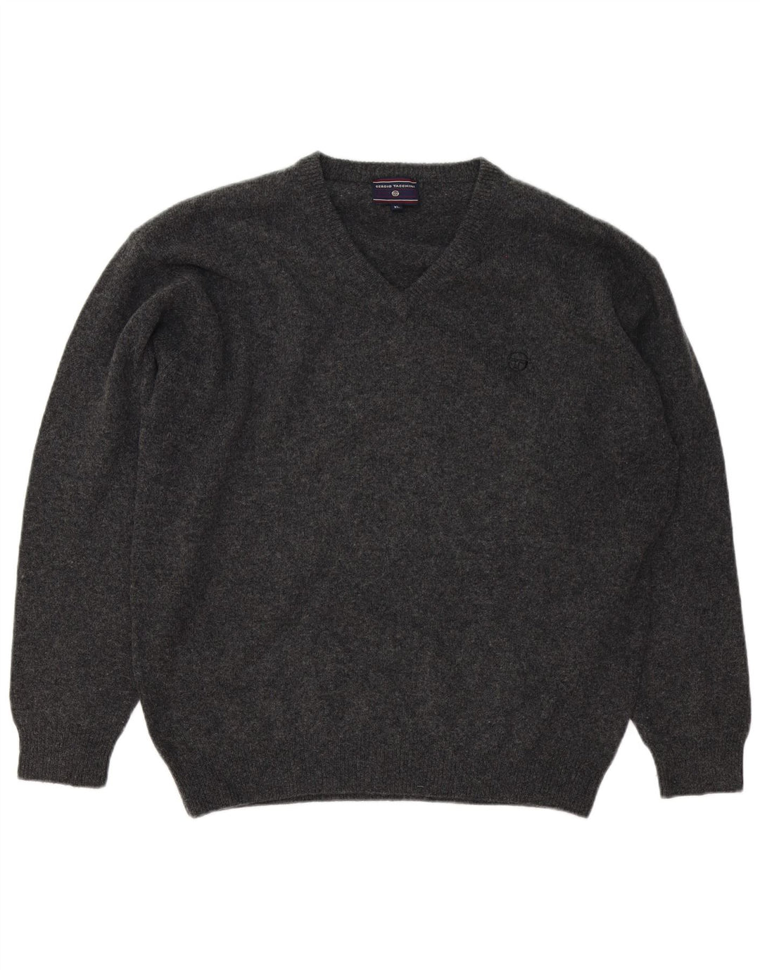 Sergio Tacchini Mens V-Neck Jumper Sweater XL Grey Wool
