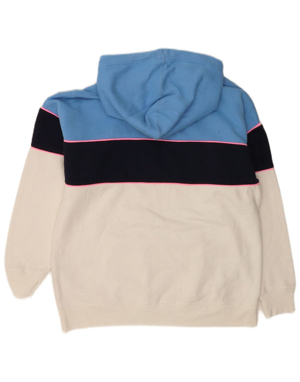 Jack Wills Womens Relaxed Fit Hoodie Jumper UK 10 Small Blue Colourblock