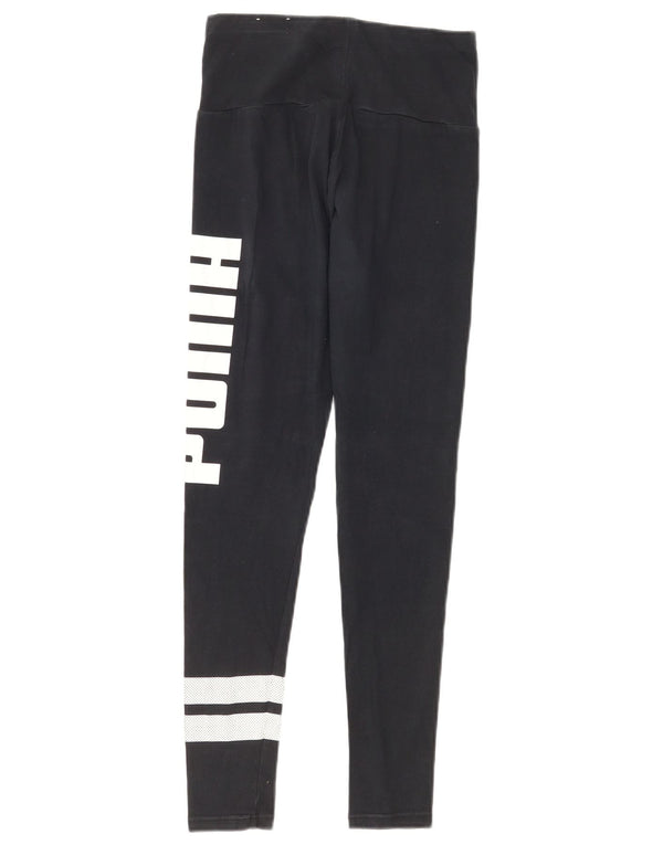 Puma Leggings gráficos para mujer UK 8 Small Azul marino Algodón