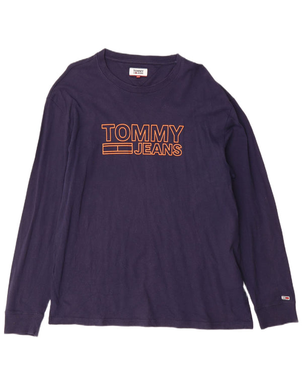 Tommy Hilfiger Ανδρικό γραφικό τοπ μακρυμάνικο 2XL Navy Blue Cotton