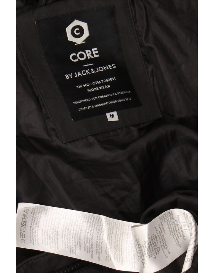 JACK & JONES Mens Hooded Padded Jacket UK 38 Medium Black Polyester