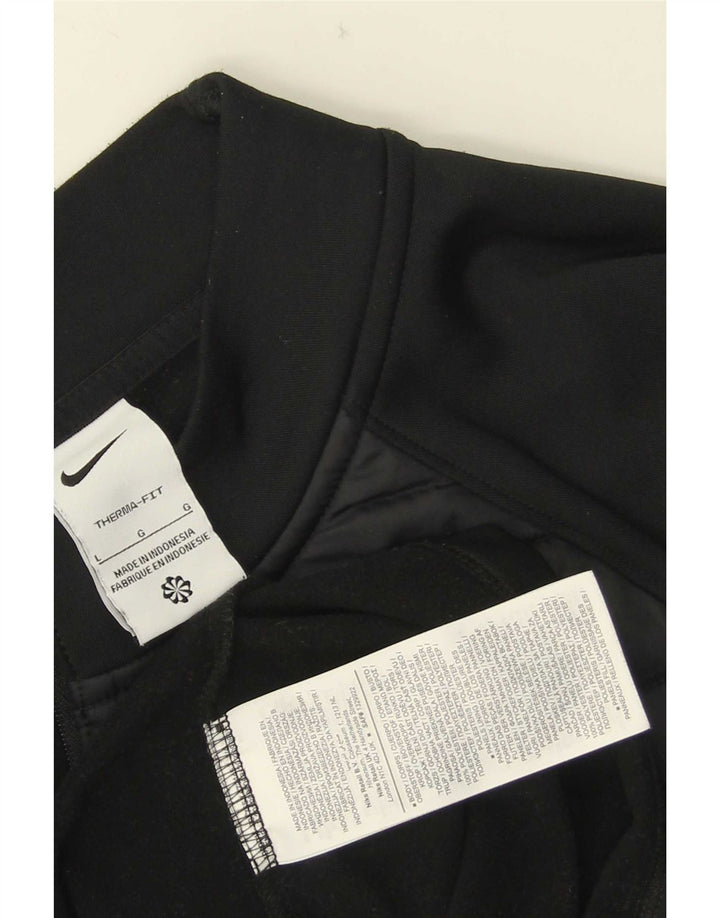 Nike Therma-Fit Zip Neck Pullover Tuta da Uomo Top Large in Poliestere Nero