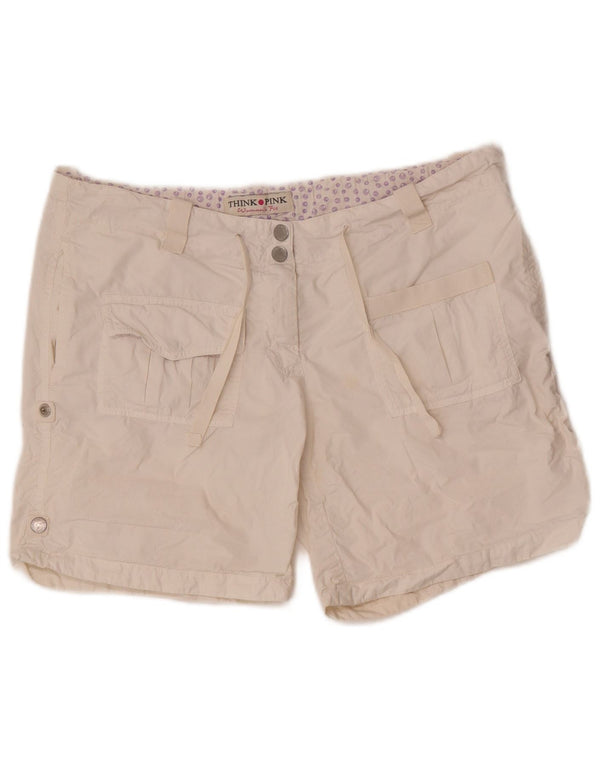 Think Pink Womens Cargo Shorts W30 Medium White Cotton