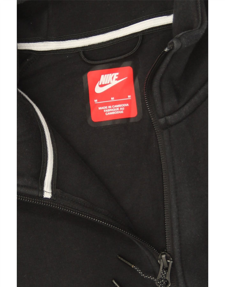 Nike Mens Zip Hoodie Sweater Medium Black Cotton