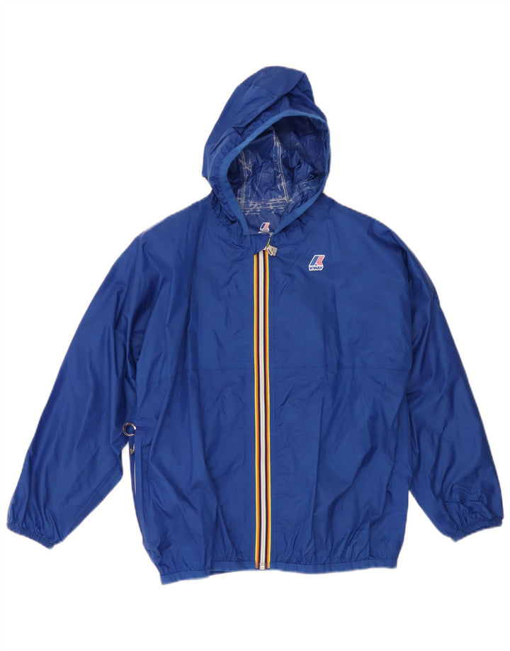 K-Way Veste de Pluie à Capuche Garçon 9-10 Ans Bleu Polyamide