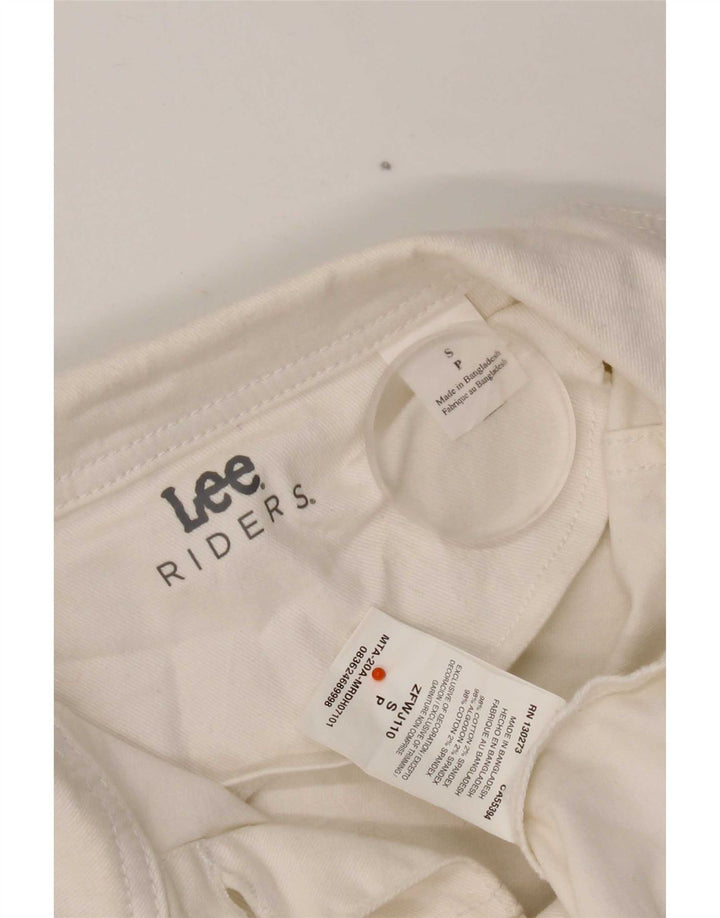 Giacca di jeans Lee Riders da donna UK 10 piccola in cotone bianco