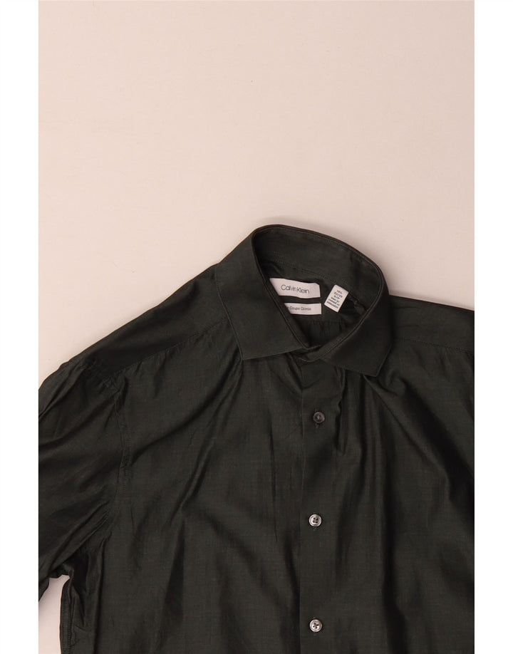 Calvin Klein Mens Shirt Size 14 1/2 Small Green
