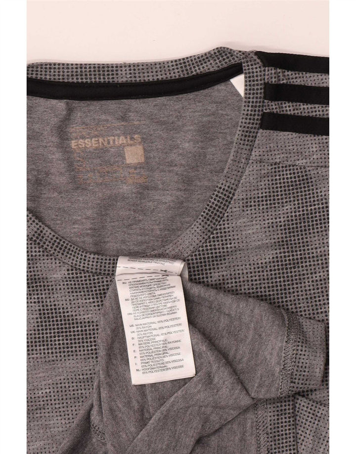 Adidas Herren Climalite T-Shirt Top Small Grau Camouflage Polyester