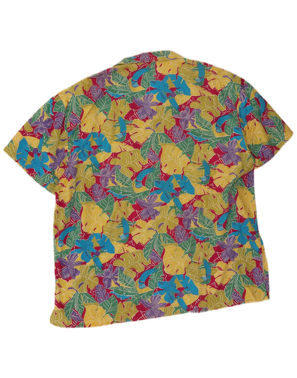 Cămașă Vintage pentru bărbați cu mânecă scurtă XL, multicoloră, florală