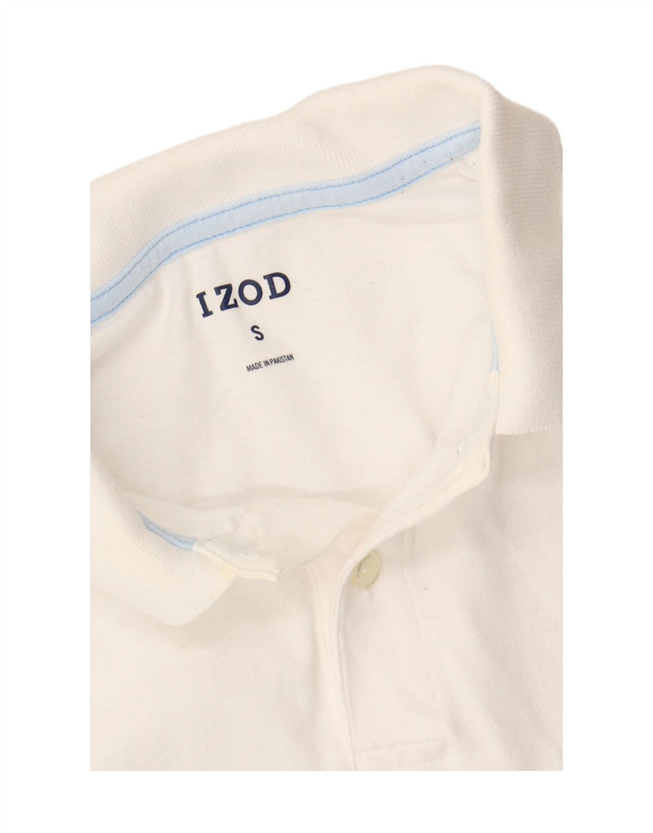 IZOD Mens Polo Shirt Small White Striped Cotton Vintage Izod and Second-Hand Izod from Messina Hembry 