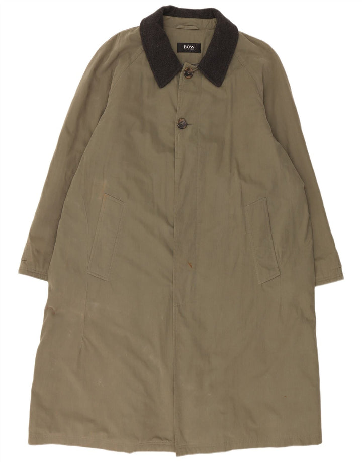 Hugo Boss Damenmantel EU 54 2XL Khaki Baumwolle