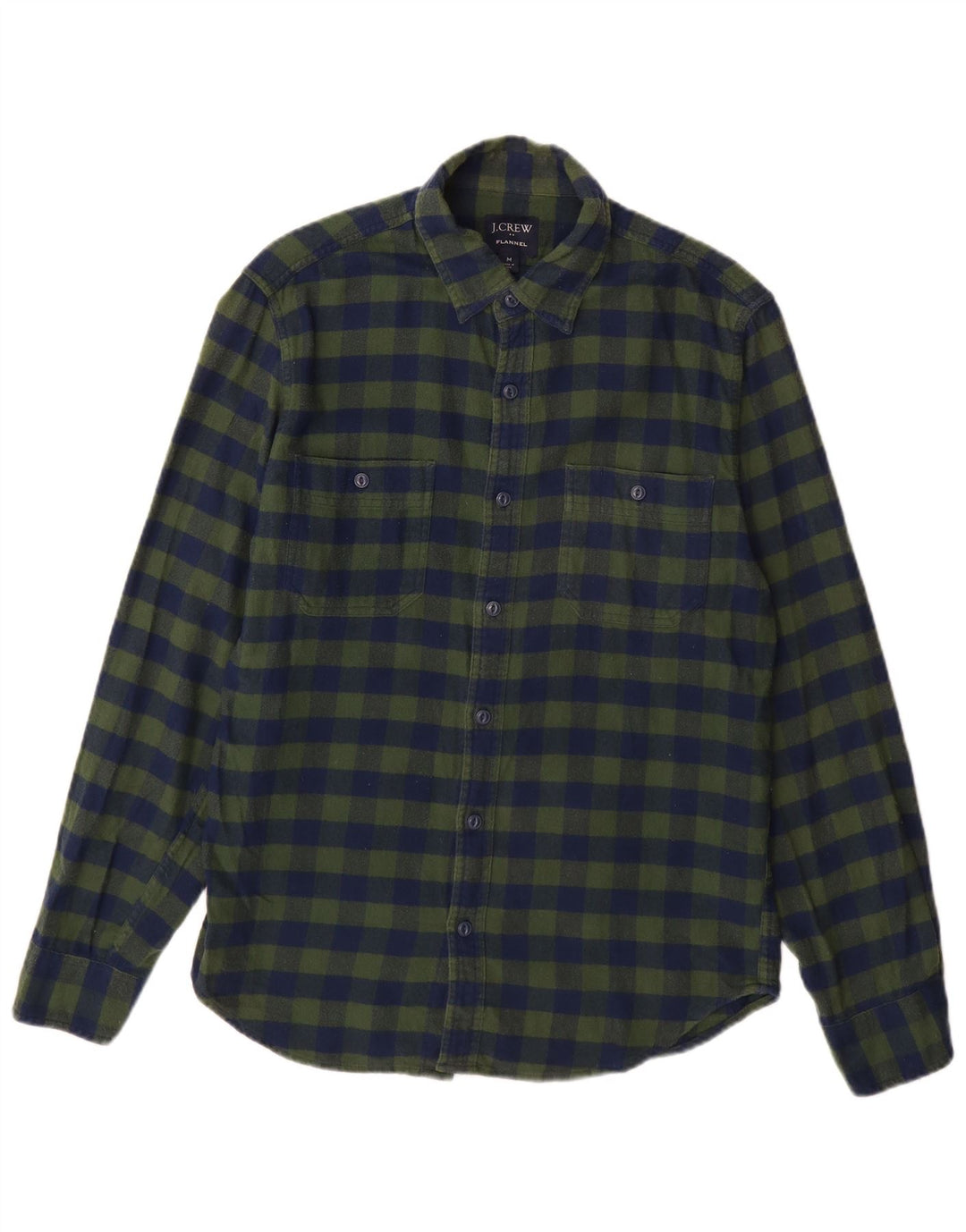 J. Crew Mens Flannel Shirt Medium Blue Check Cotton