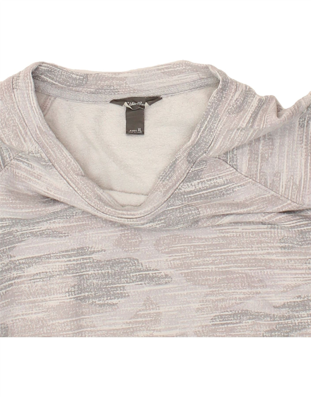 EDDIE BAUER Womens Sweatshirt Jumper UK 18 XL Grey Pinstripe Polyester Vintage Eddie Bauer and Second-Hand Eddie Bauer from Messina Hembry 