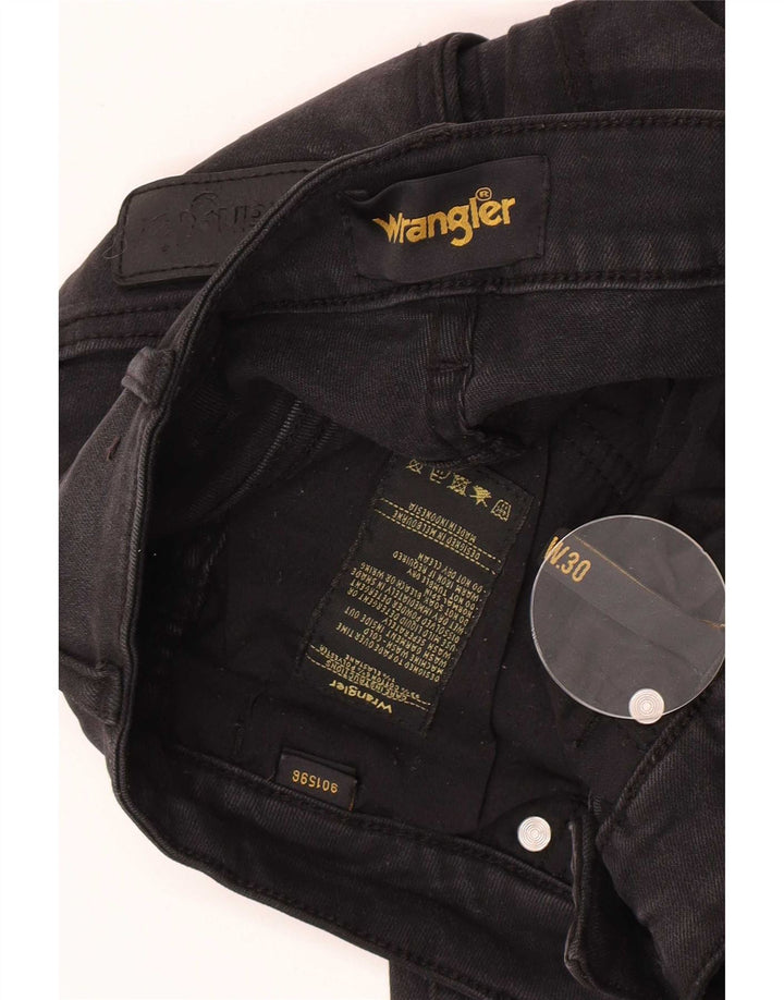 Wrangler Womens Distressed Slim Jeans  W30 L26 Black Cotton