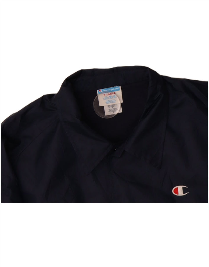 CHAMPION Mens Rain Jacket UK 42 XL Navy Blue Polyester