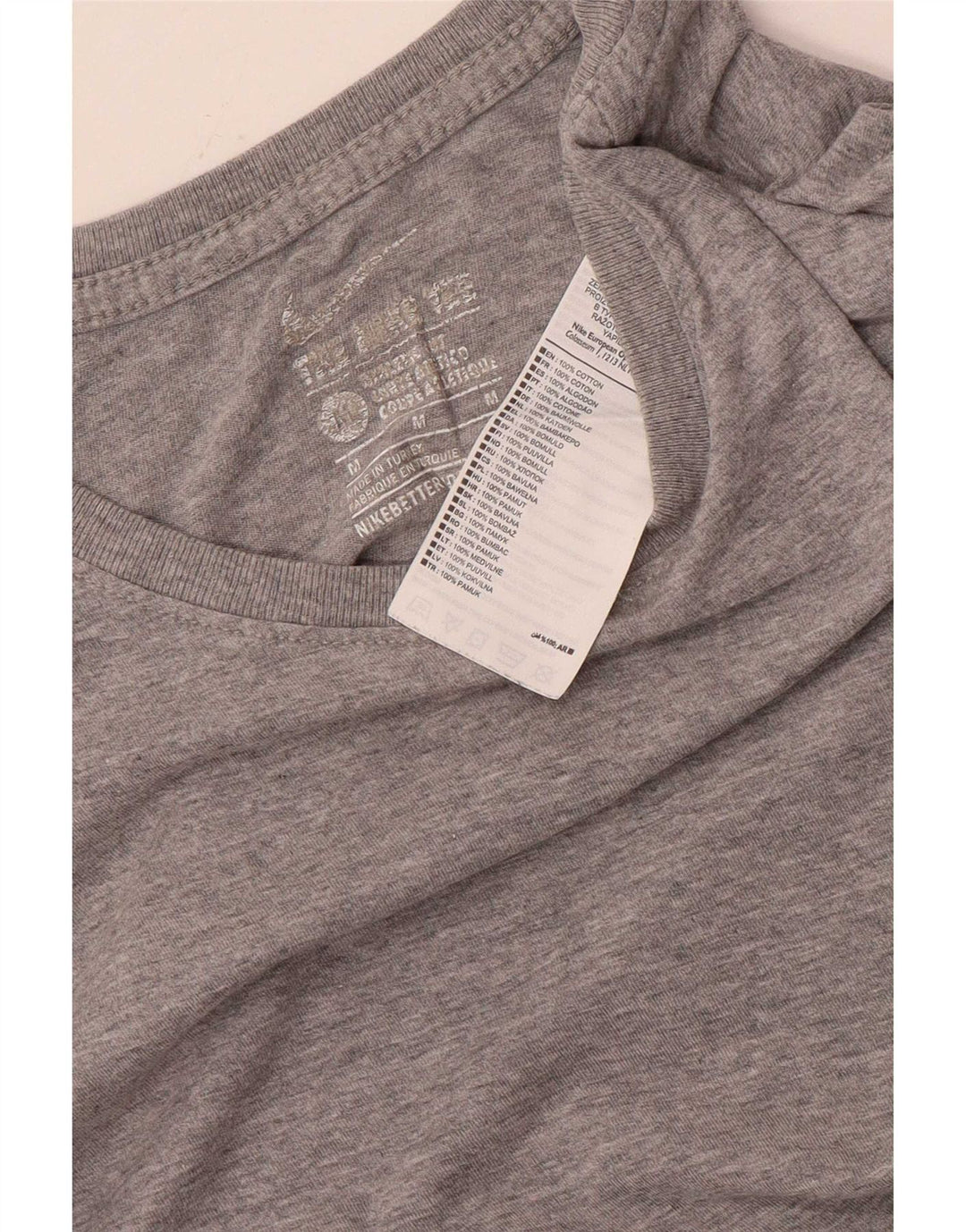 Nike Mens Athletic Cut T-Shirt Top Medium Grey Cotton