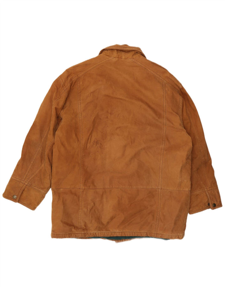 Giacca vintage in pelle scamosciata da uomo IT 52 XL in pelle marrone