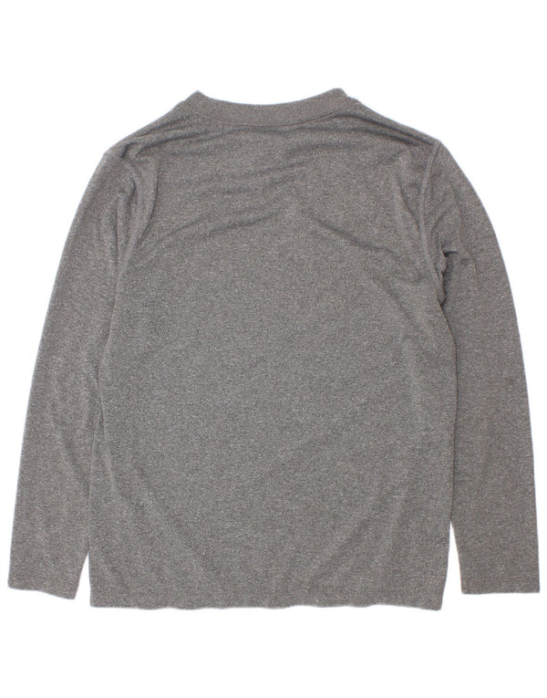Starter Boys Top Long Sleeve 10-11 Years Large Grey Flecked Polyester