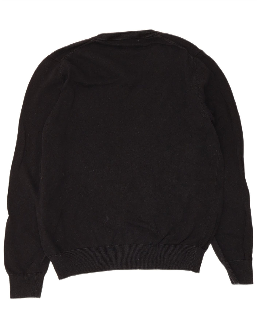 Marks & Spencer Mens V-Neck Jumper Sweater Medium Black Cotton