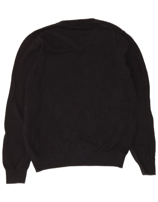 Maglione da uomo con scollo a V Marks & Spencer in cotone nero medio