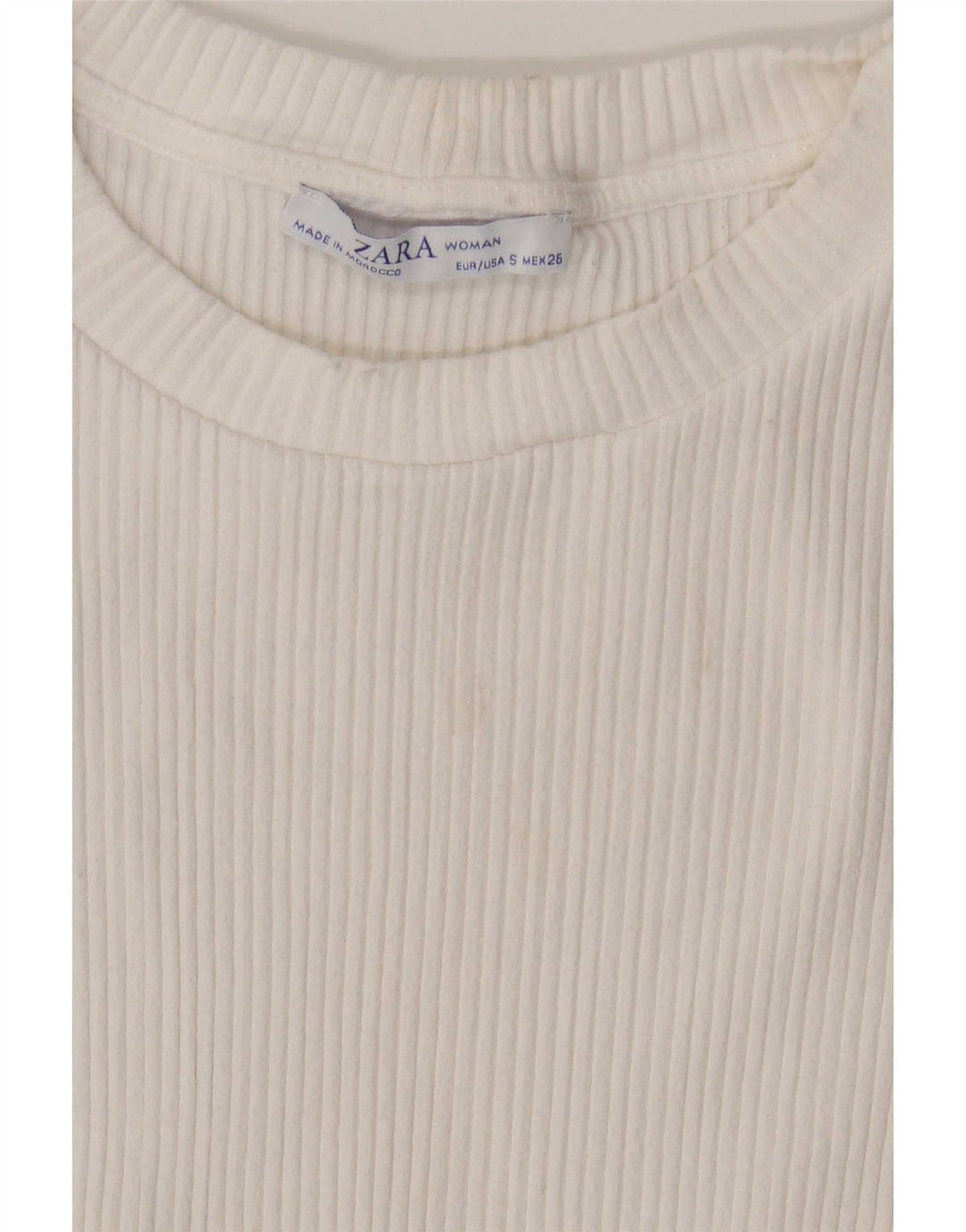 Zara Womens Crop Blouse Top UK 8 Small White Viscose