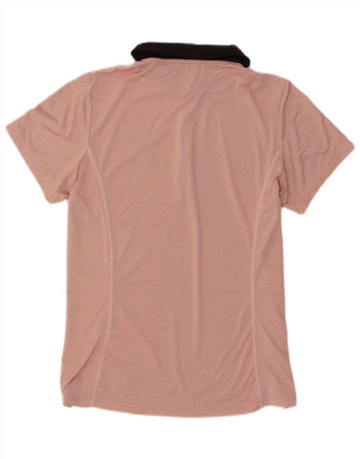 Ellesse Womens Polo Shirt UK 12 Medium  Pink Colourblock Polyester