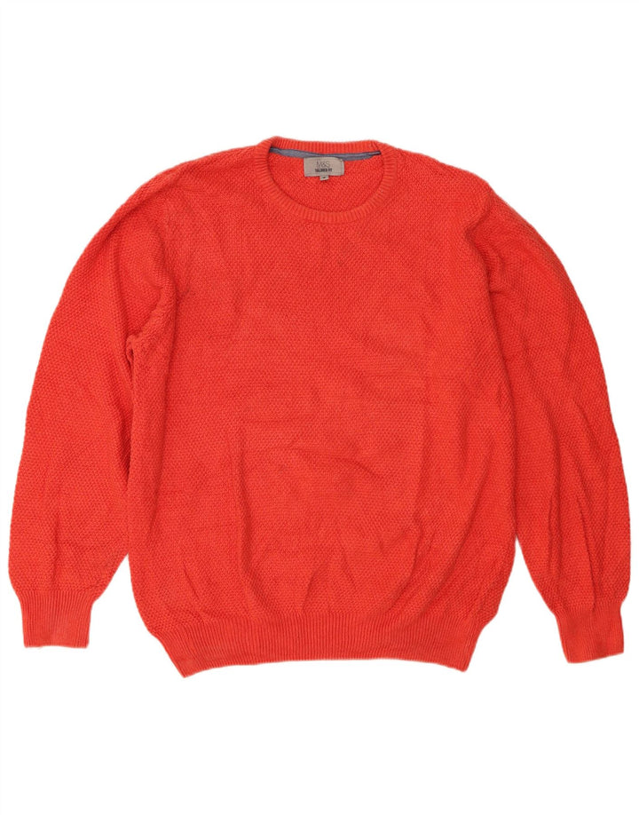 Marks & Spencer Mens Tailored Fit Crew Neck Jumper Sweater Medium Red