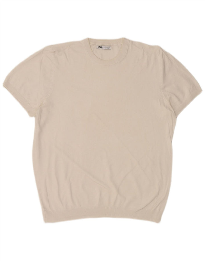 Zara Mens T-Shirt Top Medium White