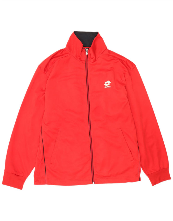 Lotto Herren-Trainingsanzug-Topjacke, großes rotes Polyester