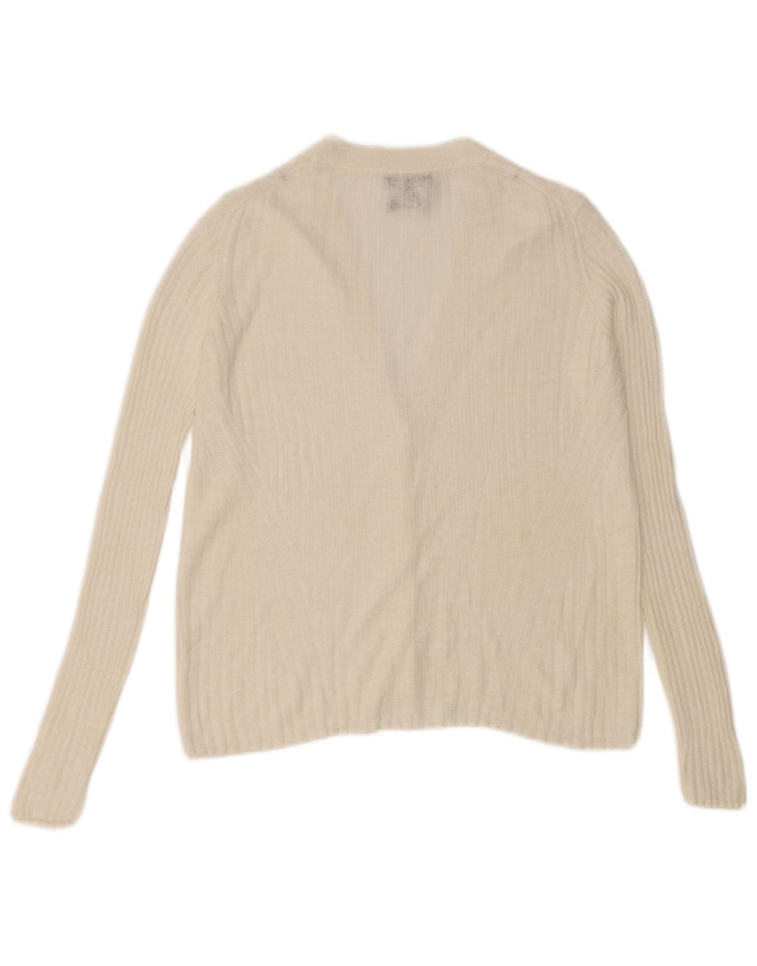 Massimo Dutti Womens Cardigan Sweater UK 10 Small White Linen