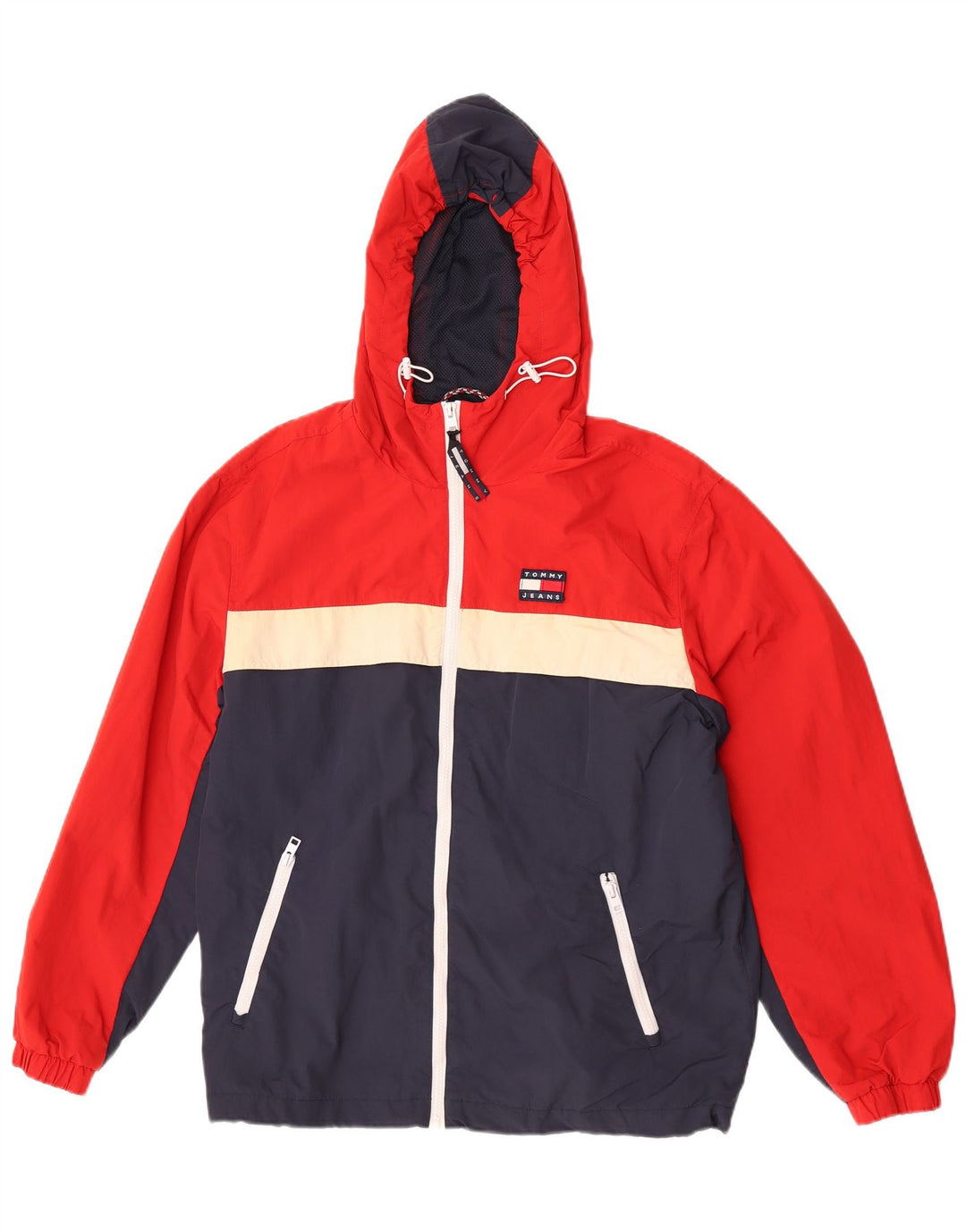 Tommy Hilfiger Mens Rain Jacket UK 38 Medium Multicoloured Colourblock
