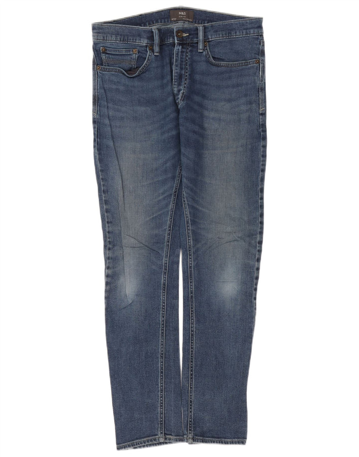 Marks & Spencer Mens Slim Jeans W32 L31 Blue Cotton